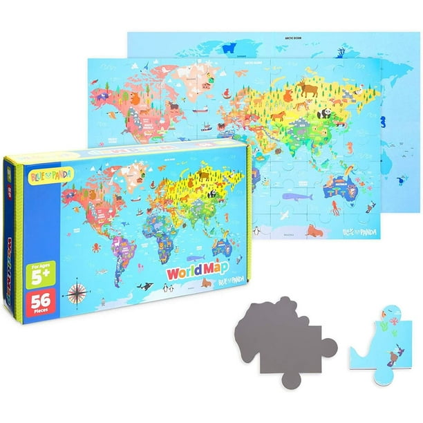 1000 Pieces Wooden Jigsaw Puzzles for Adults and Kids Educational Puzzles Animal World Map Puzzle Gifts Puzzle for Birthday and Holiday 